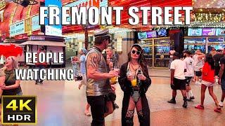 Fremont Street Las Vegas Hot August Night People Watching