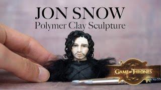 Jon Snow Polymer Clay Art Sculpture // Games of Thrones Fan Art // Speed Sculpting