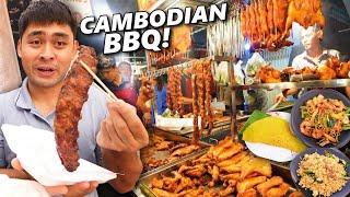 GIANT Kanto Style BBQ! Cambodian Street Food Tour sa Palengke! Noodles, Fried Rice and BBQ