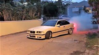 I love BMW E36 [ M3 WideBody V8 1JZ ] - Street Burnout Revs HD | CrazyDriving Fans