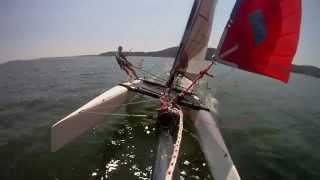 Hobie Cat FXOne Spi Run Solo at Saint-Chamas Etang de Berre