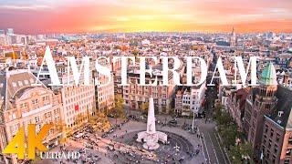 Amsterdam 4K drone view • Fascinating aerial views of Amsterdam | Relaxation film with calming music