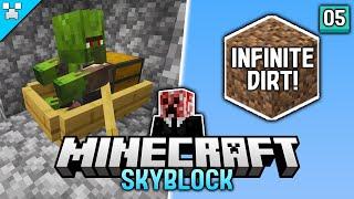 Getting ZOMBIE VILLAGERS & INFINITE DIRT in Minecraft Skyblock! (Ep.5)