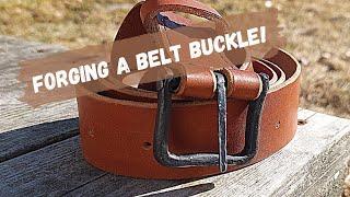 Forging a buckle and making a belt.