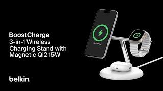 Belkin BoostCharge Pro 3-in-1 Magnetic Wireless Charging Stand with Qi2 15W