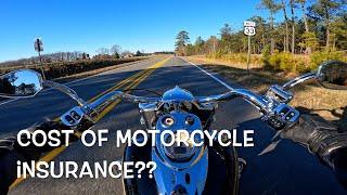 High cost of motorcycle insurance.  Here's what I'm paying....