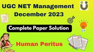 UGC NET - Management December 2023 Solution - PYQs