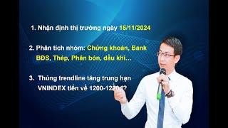 Nhận định thị trường ngày 15/11/2024. Thủng trendline tăng trung hạn, VNINDEX tiến về 1200-1220đ+-?