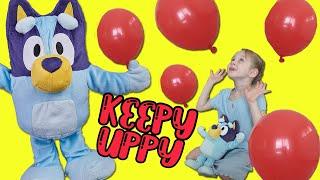 Bluey and Bingo Keepy Uppy in Real Life and Floor is Lava + Crafts for Kids