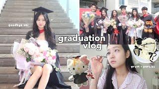 GRADUATION vlog: goodbye university, grwm, ceremony, feeling emotional, grad parties, packing