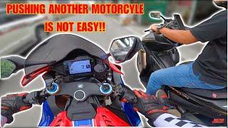 HONDA CBR1000RR-R FIREBLADE PUSHING BROKEN YAMAHA AEROX 155 | TESTING SPEED OF CBR1000RRR FIREBLADE