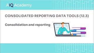 Consolidated Reporting data tools in AccountsIQ