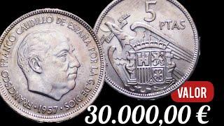 Moneda de 5 Pesetas de Franco de 1957: Una Joya Valiosa de España