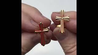 Cross Cufflinks Gold Red Enamel Religious Gift Catholic Gift Cuff Links #cufflinks #jewelry #cuffs