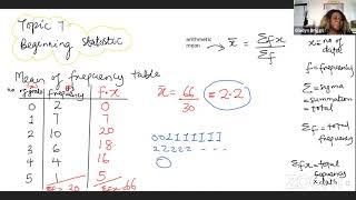 Foundation Maths - Topic 7 Beginning Statistics