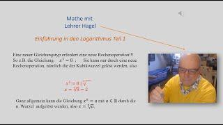 Einführung in den Logarithmus Teil 1