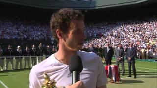 Andy Murray's Championship Winning Speech in 2013 | Bradley Cooper & Gerard Butler watch on elated