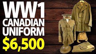 $6,500 | WW1 Canadian CEF 123rd Battalion Officer Uniform Gas Mask | Military Antiques Toronto