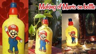 How to make Super Mario on Bottle/Painting Super Mario | Garden/Home decor|| Painting pot gallery