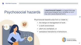 OFSC Webinar: Psychosocial hazards: new model WHS Regulations and Code of Practice