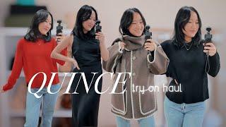 QUINCE try on haul | perfect winter to spring transitional pieces