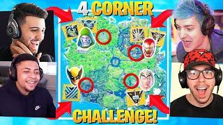 THE 4 CORNER ALL MYTHIC HERO CHALLENGE! ft. Ninja, Typical Gamer & Myth (Fortnite Season 4)