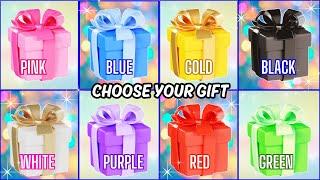 Choose YOUR Gift8 gift box challenge Pink, Blue, Gold, Black, White, Purple, Red, Green #gift