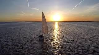 Aerial Sailboat at Sunset | Free Drone Footage | Video Library - No Copyright