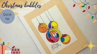 How to paint a christmas card with brush pens.Christmas ornament painting. watercolor christmas card