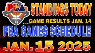 PBA Standings today as of January 14, 2025 | Pba Game results | Pba schedules January 15, 2025