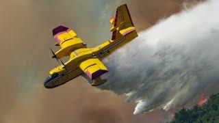 INTENSE FIREFIGHTING ACTION! - Canadair CL-415 Water Bomber - Croatian Air Force