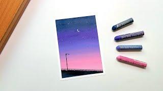 누구나 쉽게 그리는 오일파스텔 풍경화 | Oil pastel drawing for Beginner