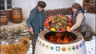 Cooking a 13th Century Pilaf Maqluba in a Village! Taste of History