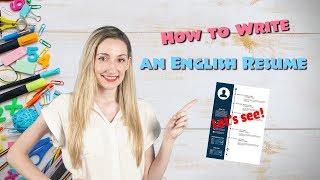 VT English | How to Write an English Resume