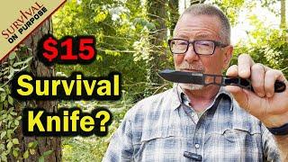 Is This $15 KABAR A Good Cheap Survival Knife? Let's Test It  -  Sharp Saturday