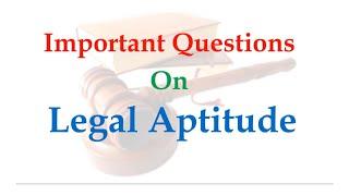 Legal Aptitude l Important questions l Law l LLB MH LAW CET I  PU LLB I DU LLB I MOCK TEST I BHU LLB