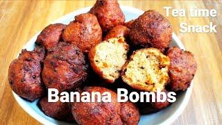 Banana Bombs Recipe l Tasty ripe banana snack l Banana recipes l Tea time snack l പഴം ഉണ്ട l