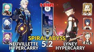 New 5.2 Spiral Abyss | Neuvillette Hypercarry Team and Lyney Hypercarry | Genshin Impact Floor 12