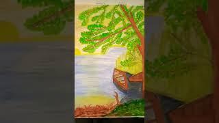 Amazing painting ️ of sunrise #creative art #shorts