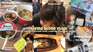 Living alone in the India: Going cafe, Homemade food, cooking, cleaning, eating