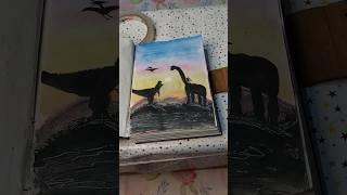 simple dinosour watercolour painting | sona art holic #viral #water#shorts