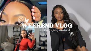 VLOG: SPEND THE WEEKEND WITH ME  | hitting 10k | photoshoot | thanksgiving | shopping | hair +more