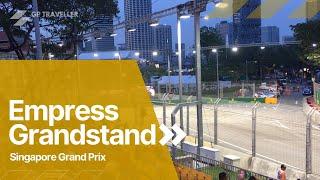 View from the Marina Bay Street Circuits Empress Grandstand at the Singapore Grand Prix.