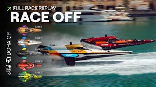 HUGE COLLISION WITH A BUOY  FULL RACE: RACE OFF | VISIT QATAR E1 DOHA GP