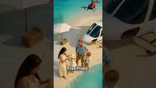 Prince Harry and kids on a private island #island #private #travel #holiday #family #helecopter