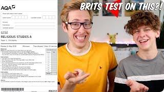 American Reacts to WEIRD British GCSE Exams | Evan Edinger & Noahfinnce