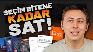 Amerika’daki seçimden dolayı Etsy’de şuan en çok sattığımız ürünü gösteriyorum