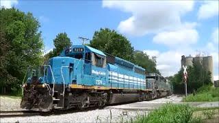 W&LE 7374 leads a SD40-2 4 pack on Carey stone train