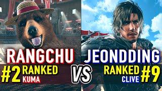 T8  RANGCHU (#2 Ranked Kuma) vs JEONDDING (#9 Ranked Clive)  Tekken 8 High Level Gameplay