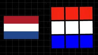 NETHERLANDS FLAG on the Rubik's Cube 3x3 